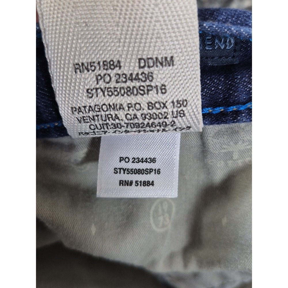 Patagonia Blue Denim Cropped Straight Leg Jeans size 28 - Picture 9 of 9